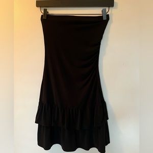 Stretch tube  dress with ruffles at the bottom